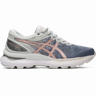 Női Asics Gel-Nimbus 22 Knit Futócipő AS1430582 Szürke/Rózsaszín Arany